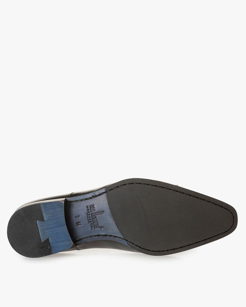 Dunkelblauer Kalbsleder-Schn&uuml;rschuh