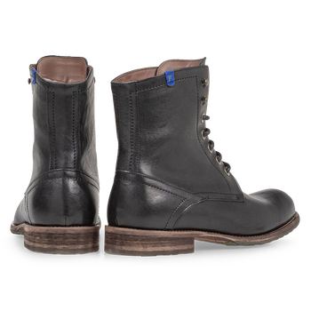 Gef&uuml;tterter Schn&uuml;rstiefel schwarz