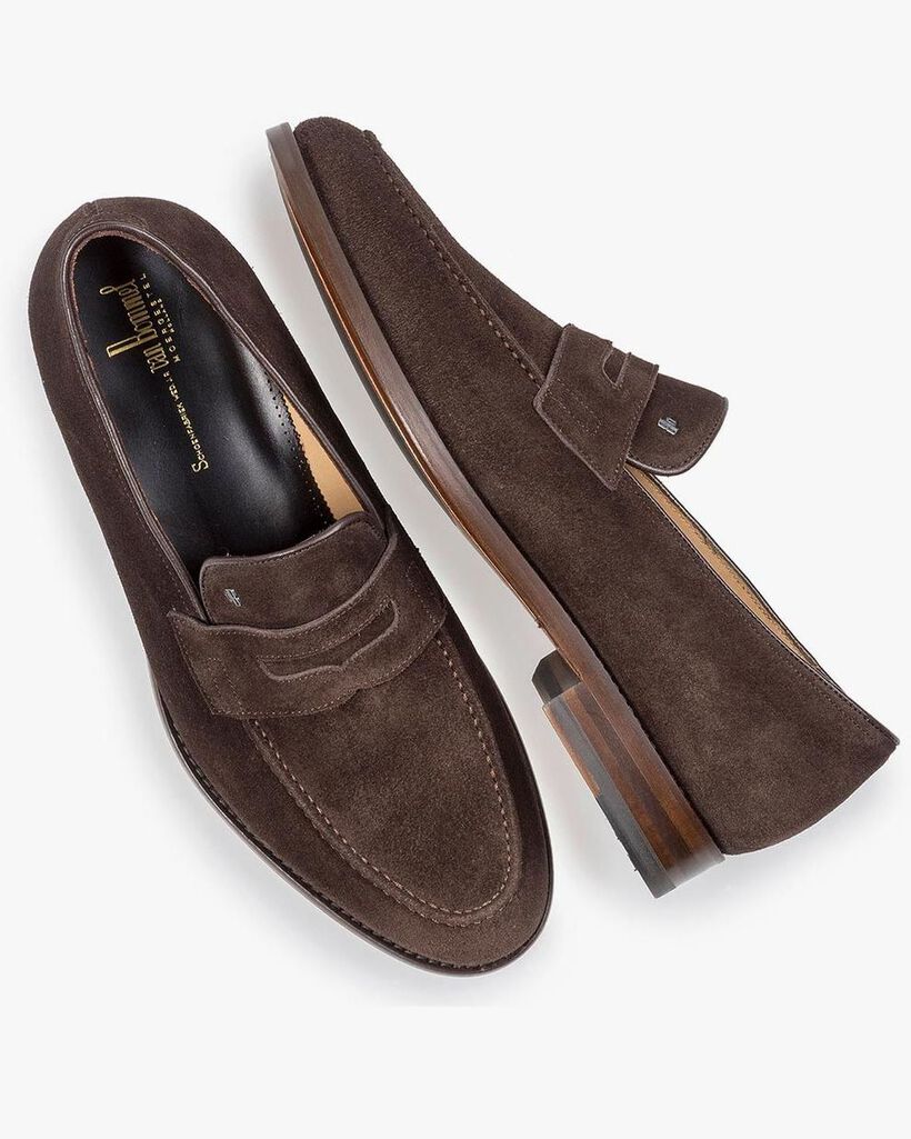 Dunkelbrauner Wildleder-Loafer