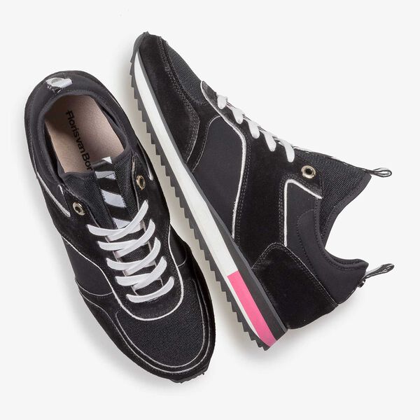 Black suede leather sneaker