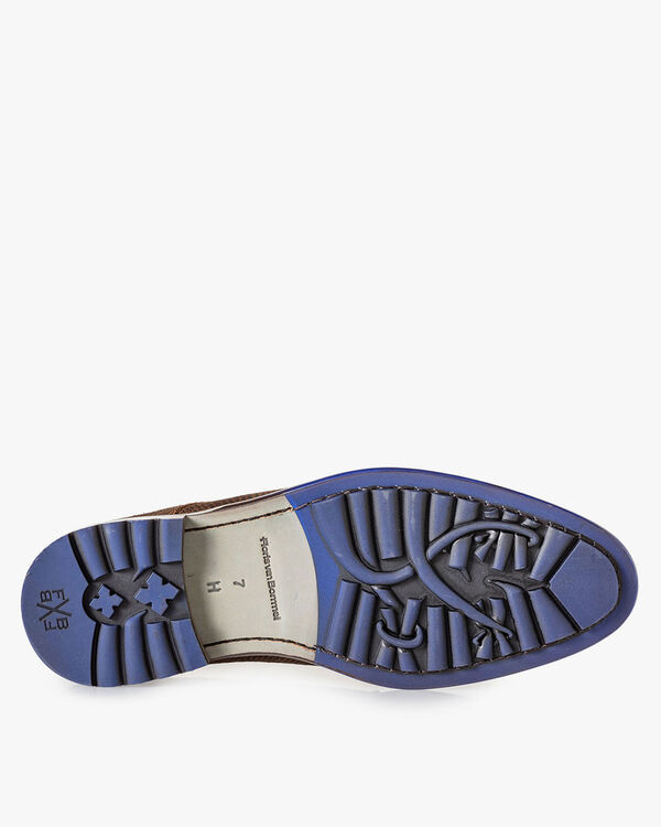 Boot with print cognac