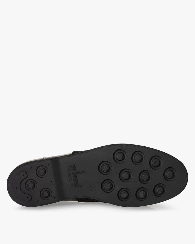 Schn&uuml;rstiefel Leder-Print braun