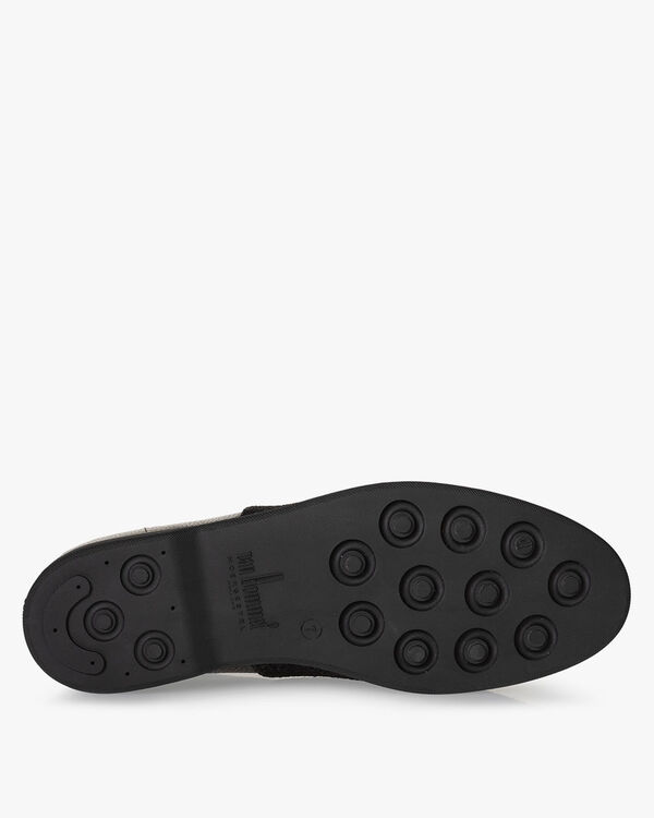 Schn&uuml;rstiefel Leder-Print braun