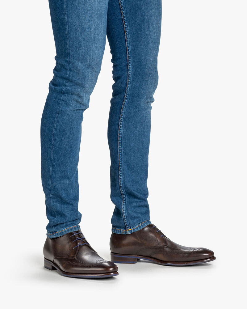 Schn&uuml;rschuh Kalbsleder dunkelbraun