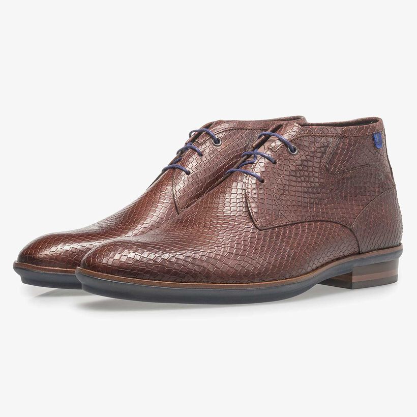Leder Schn&uuml;rstiefel mit Gummisohle