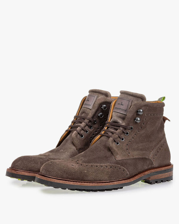 Stiefel Wildleder taupe