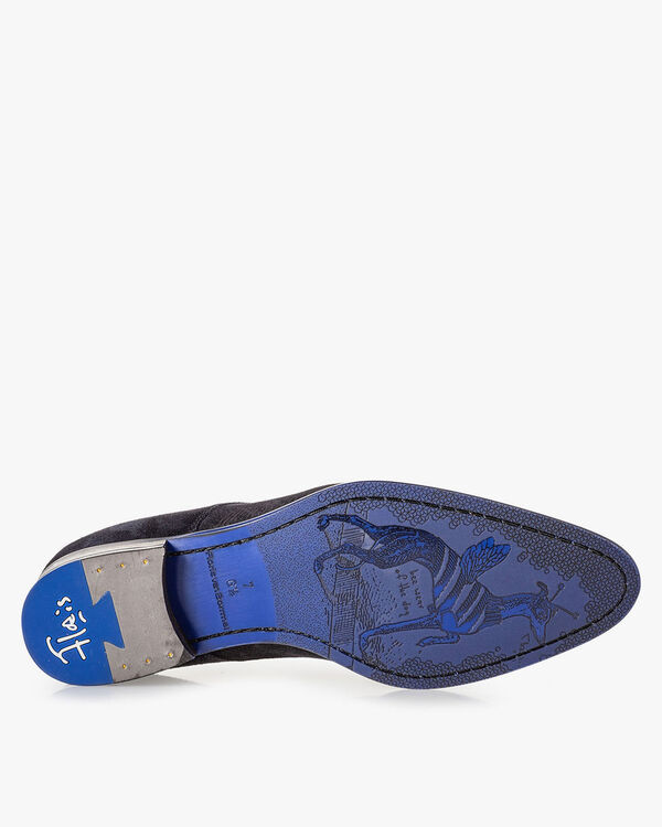 Schn&uuml;rstiefel blau mit Print