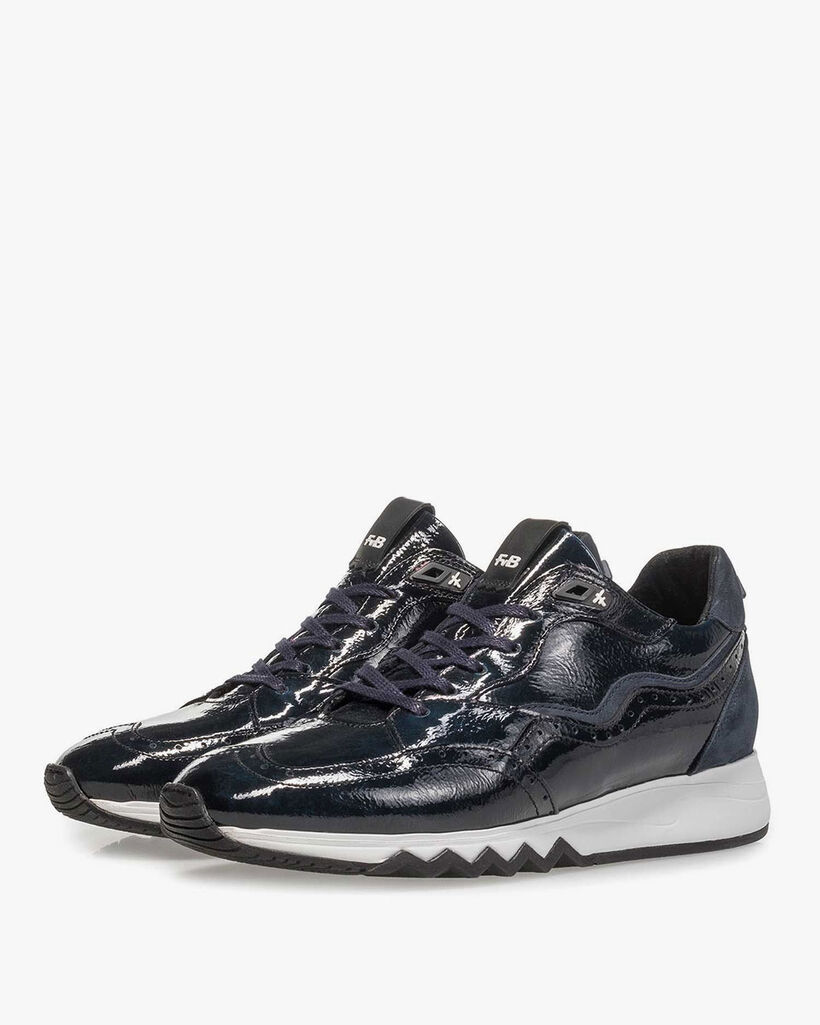 Blue patent leather sneaker
