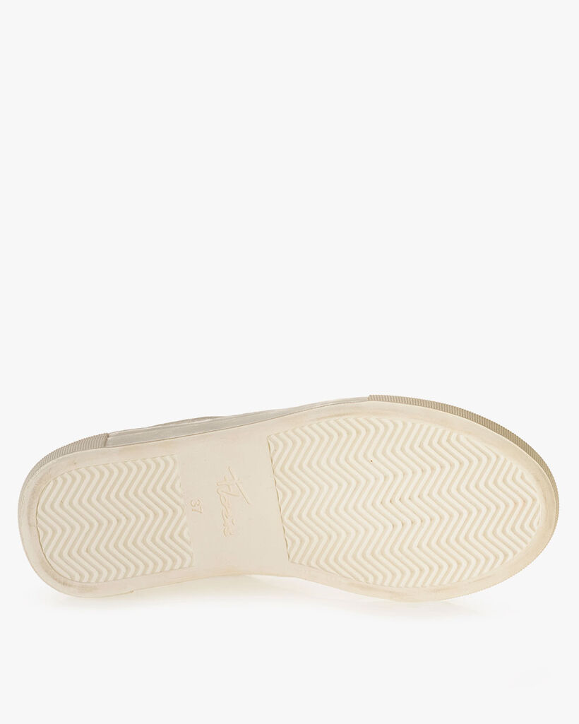 Sneaker Leder mit Print wei&szlig;