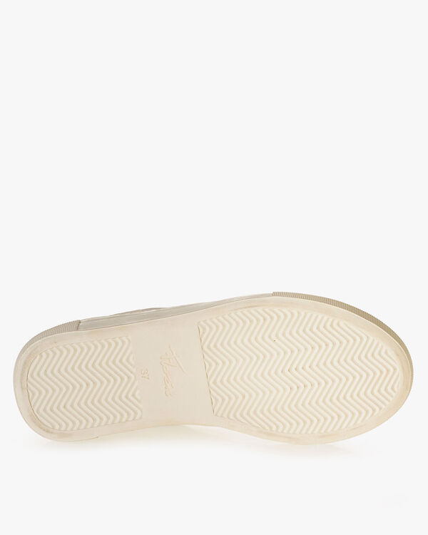 Sneaker Leder mit Print wei&szlig;