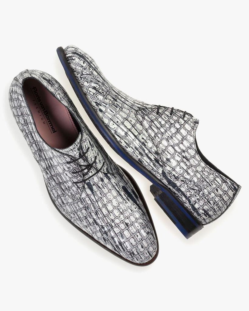 Schn&uuml;rschuh Lackleder wei&szlig;