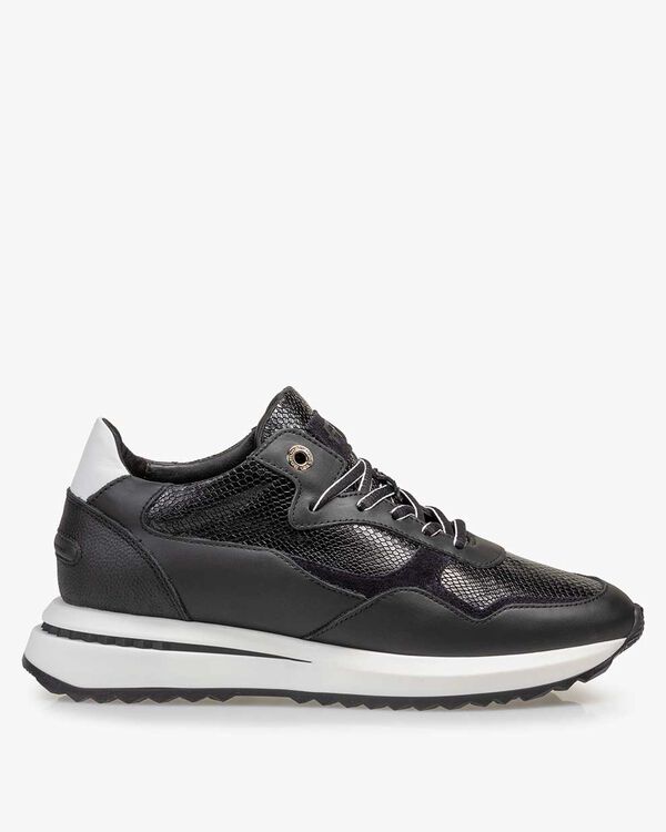 Sneaker Reptilienprint schwarz