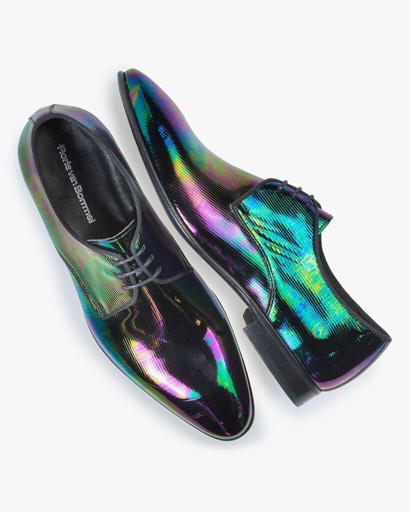 Schn&uuml;rschuh Multicolor Lackleder