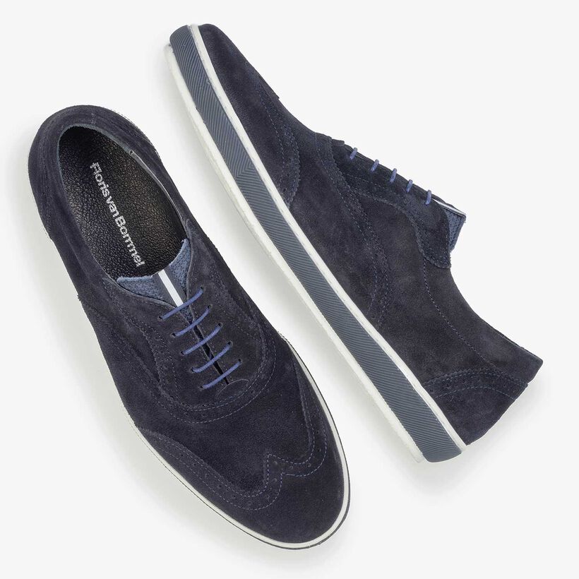 Dunkelblauer Wildleder Brogue-Schn&uuml;rschuh