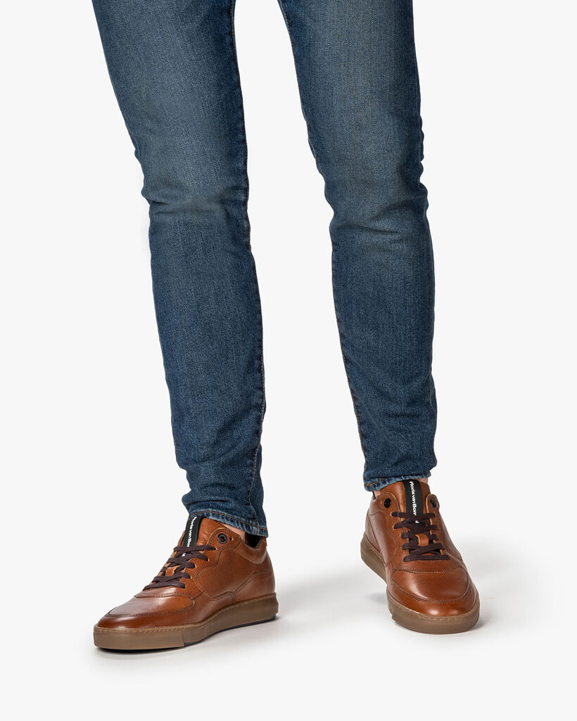 Sneaker Kalbsleder cognac