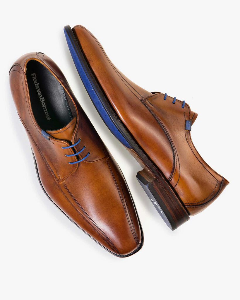 Schn&uuml;rschuh Kalbsleder cognac