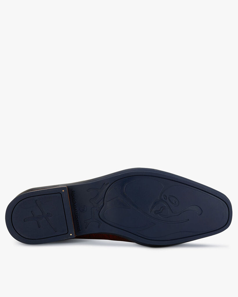 Schn&uuml;rstiefel Leder mit Print cognac
