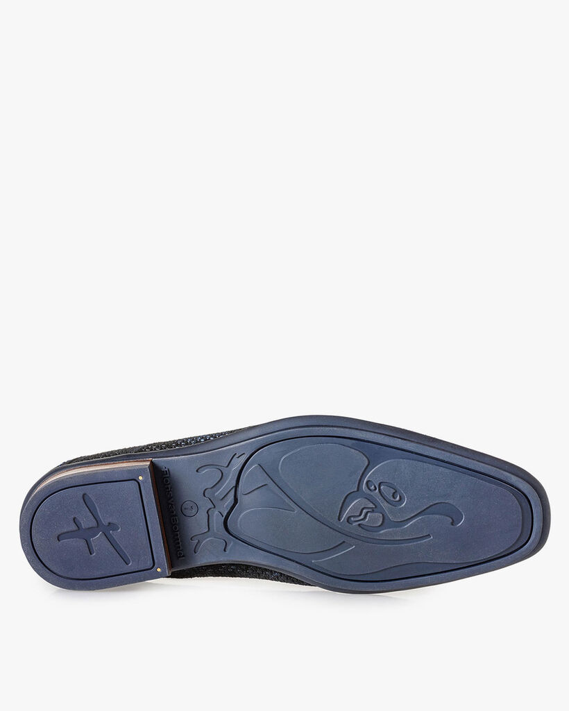 Schn&uuml;rstiefel blau mit Print