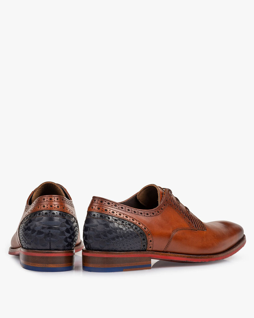 Schn&uuml;rschuh Kalbsleder cognac