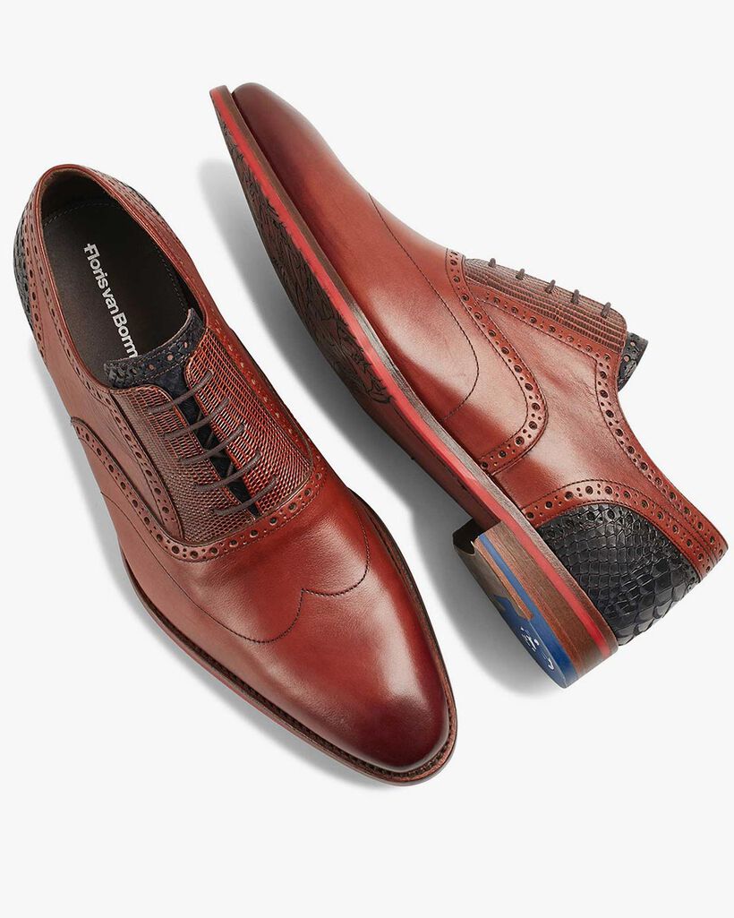 Schn&uuml;rschuh Kalbsleder cognac
