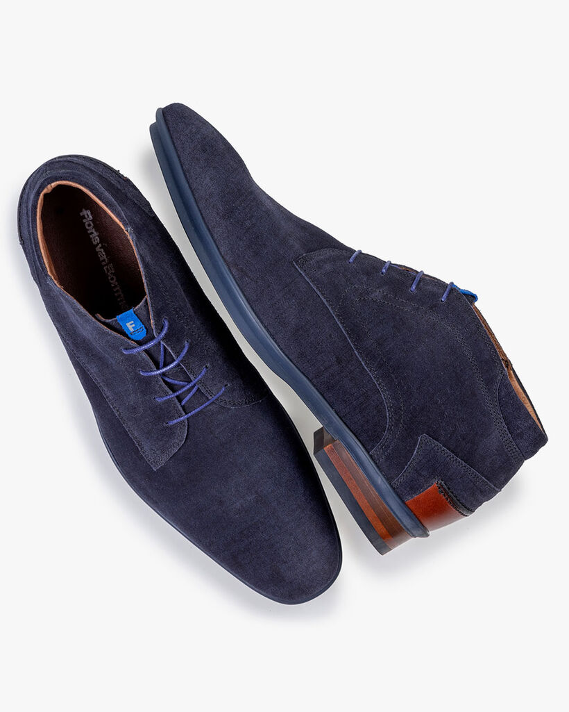 Lace boot suede blue