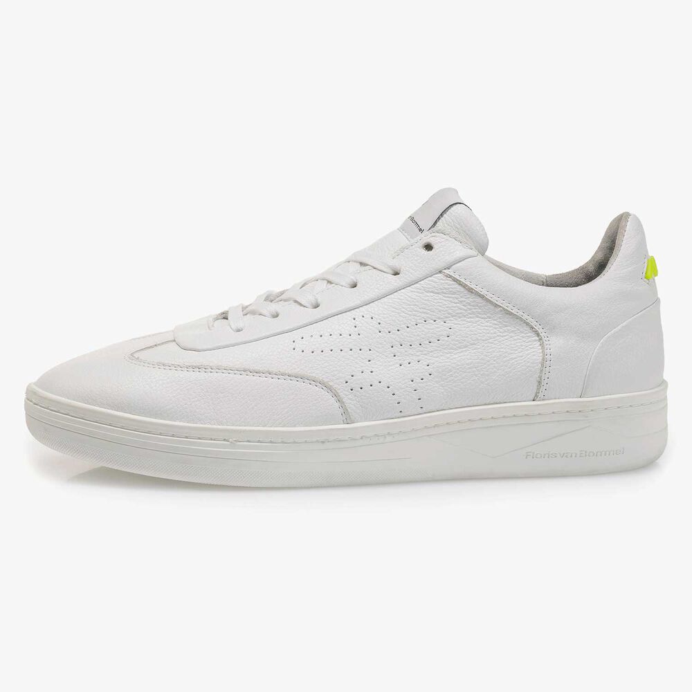 Wei&szlig;er Leder-Sneaker