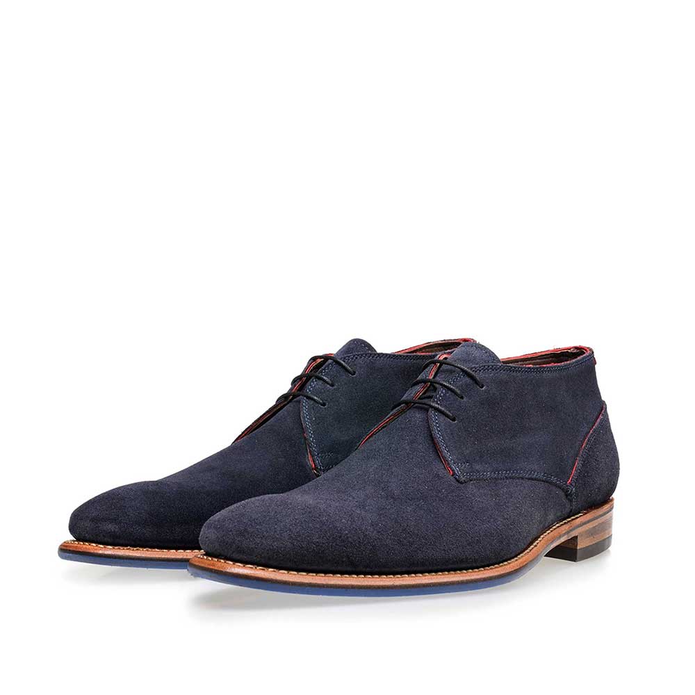 10673/09 - Blue mid-high suede leather lace boot 10673/09 - Blue mid-high suede leather lace boot