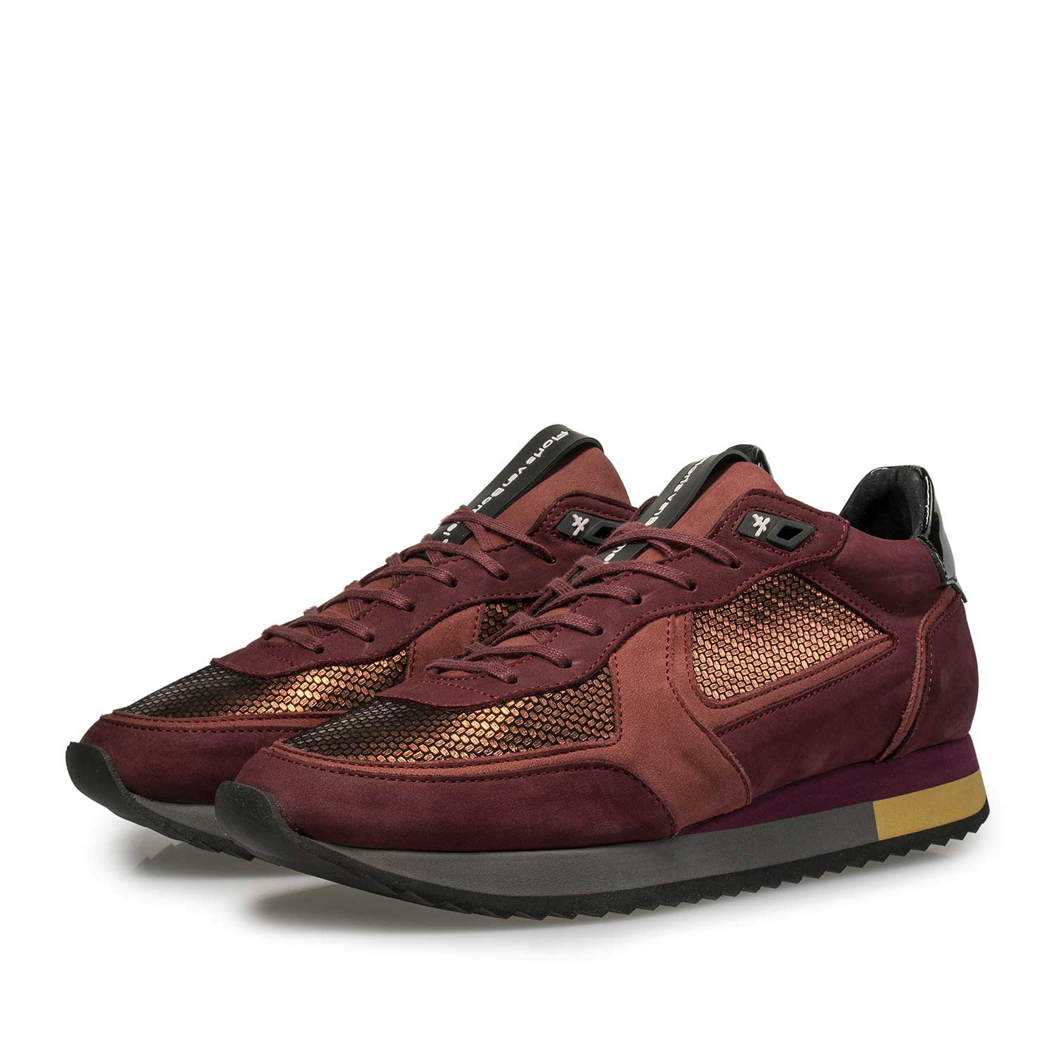 85257/00 - Kupferfarbener Wildleder-Sneaker mit Metallic-Print 85257/00 - Kupferfarbener Wildleder-Sneaker mit Metallic-Print