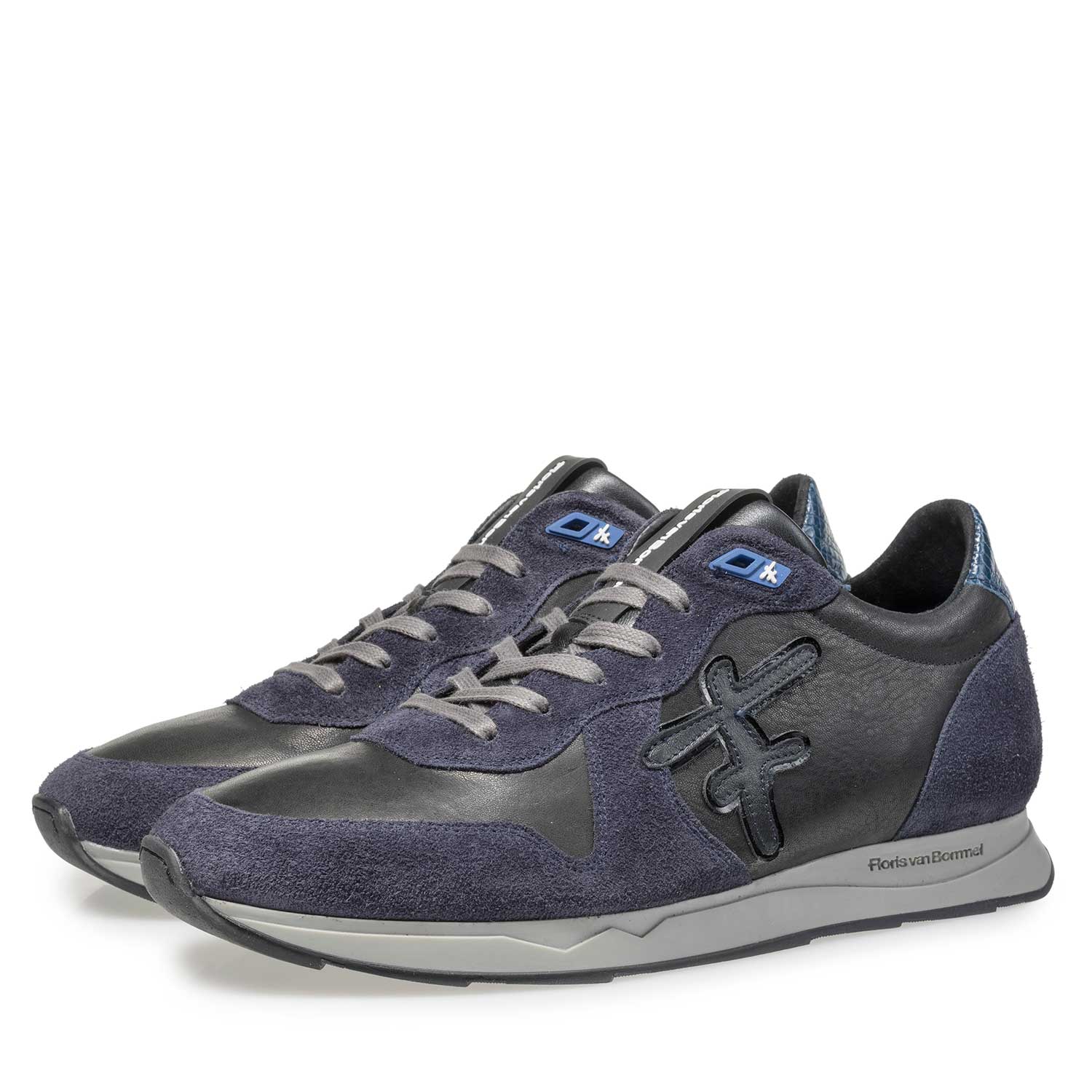 16226/07 - Nappaleder Sneaker mit blauen Akzenten 16226/07 - Nappaleder Sneaker mit blauen Akzenten