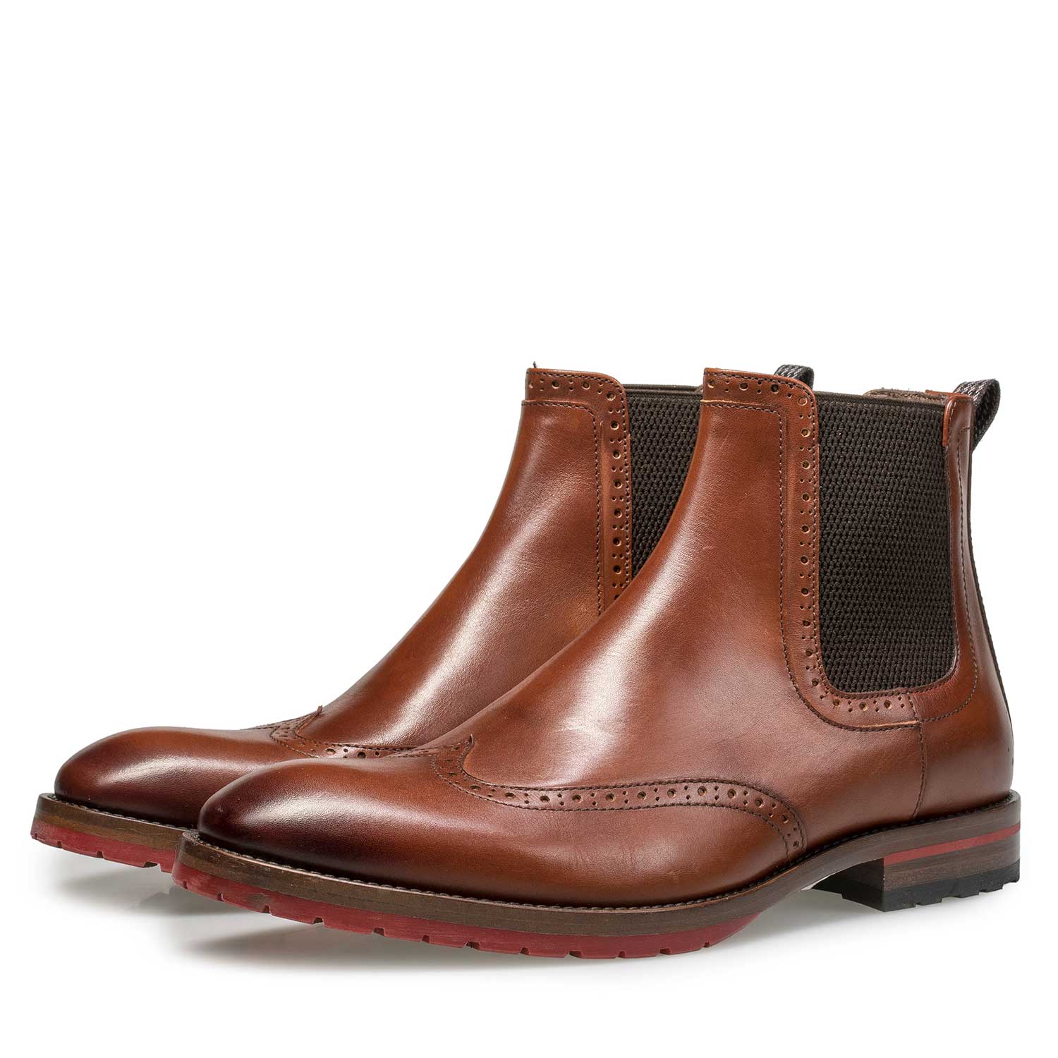 10329/03 - Dunkler, cognacfarbener Chelsea Boot aus Kalbsleder 10329/03 - Dunkler, cognacfarbener Chelsea Boot aus Kalbsleder