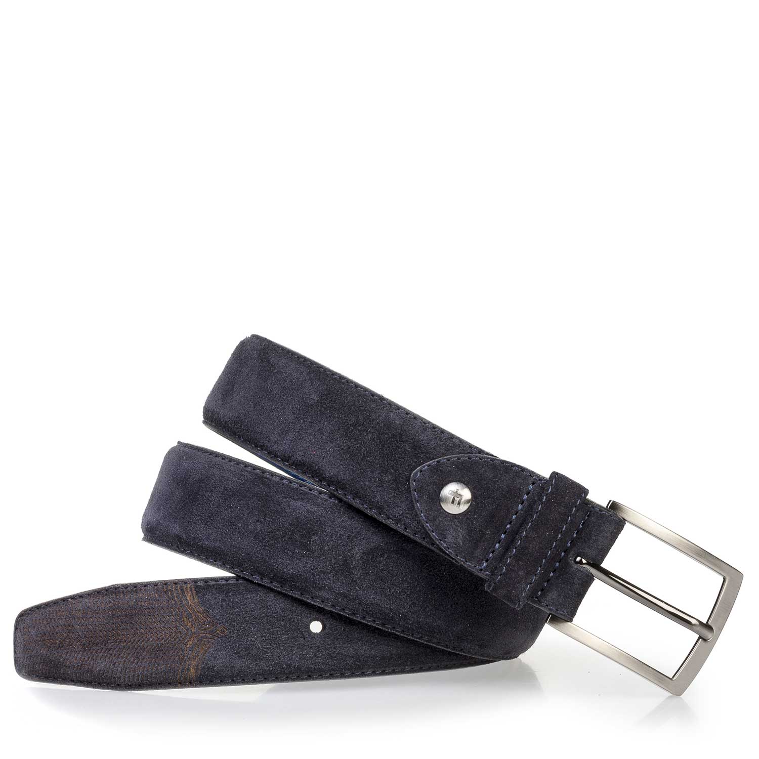 75197/02 - Blauer Kalbswildleder-Gürtel 75197/02 - Blauer Kalbswildleder-Gürtel