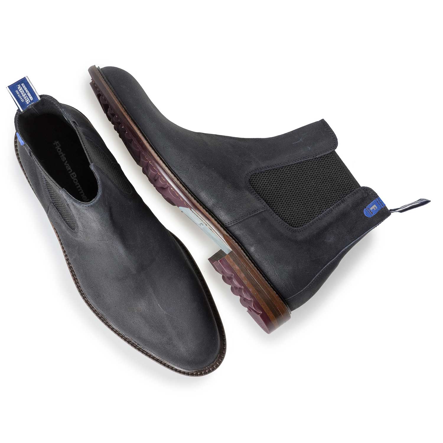 10902/03 - Blue suede leather Chelsea boot 10902/03 - Blue suede leather Chelsea boot