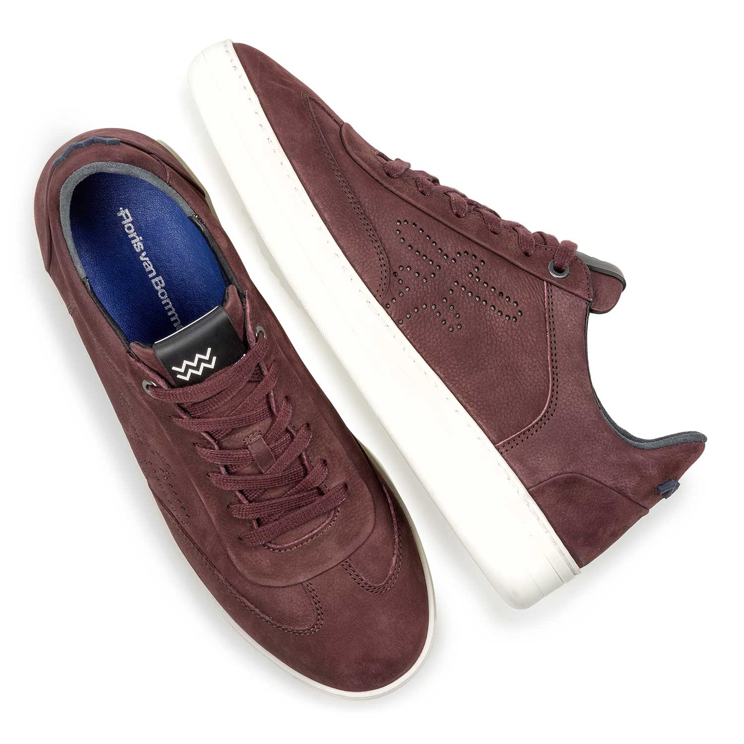 16255/10 - Roter Nubukleder-Sneaker mit Print 16255/10 - Roter Nubukleder-Sneaker mit Print