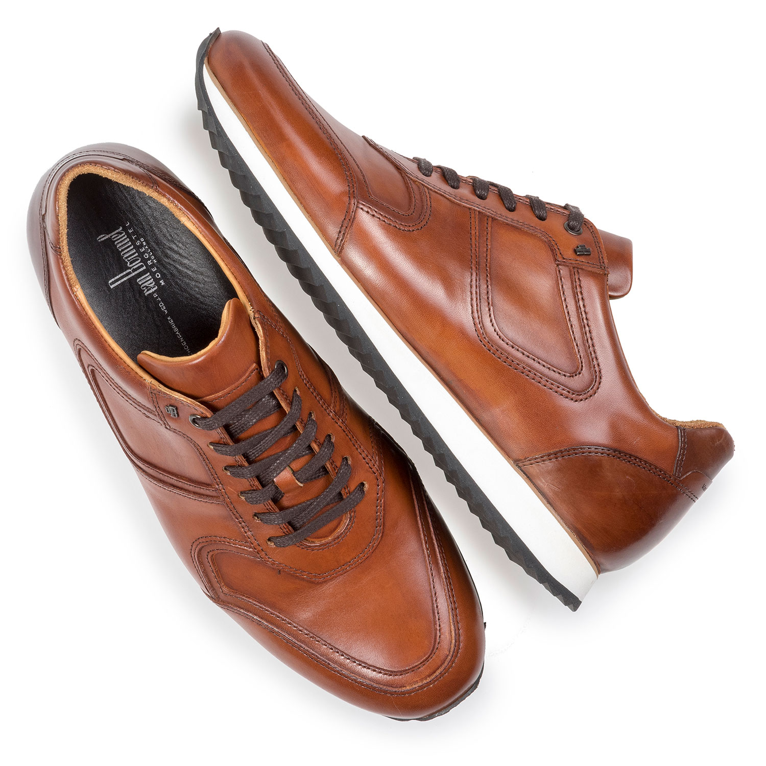 16224/23 - Dark cognac-coloured calf leather lace shoe 16224/23 - Dark cognac-coloured calf leather lace shoe
