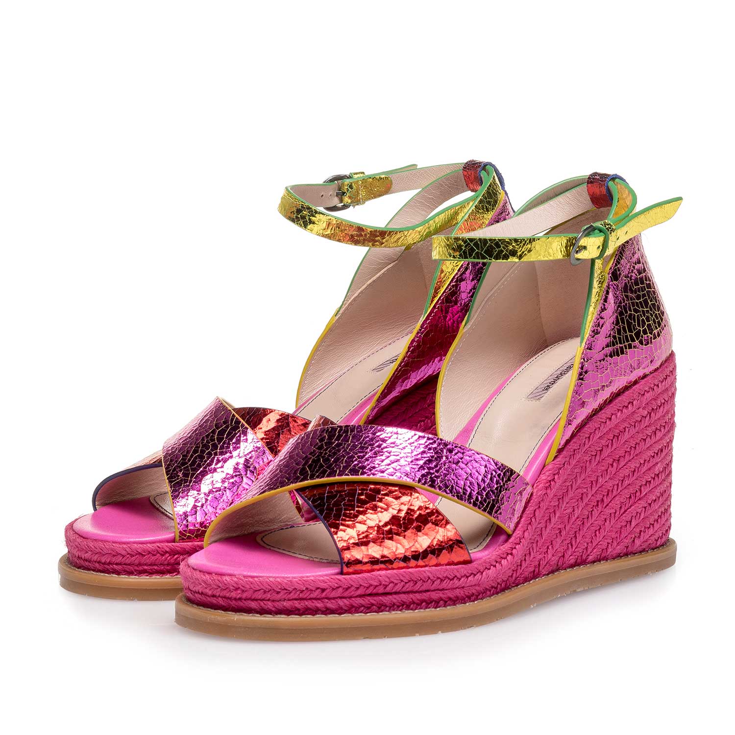 85915/01 - Rosa Metallic Leder-Sandale mit Craquelé-Effekt 85915/01 - Rosa Metallic Leder-Sandale mit Craquelé-Effekt
