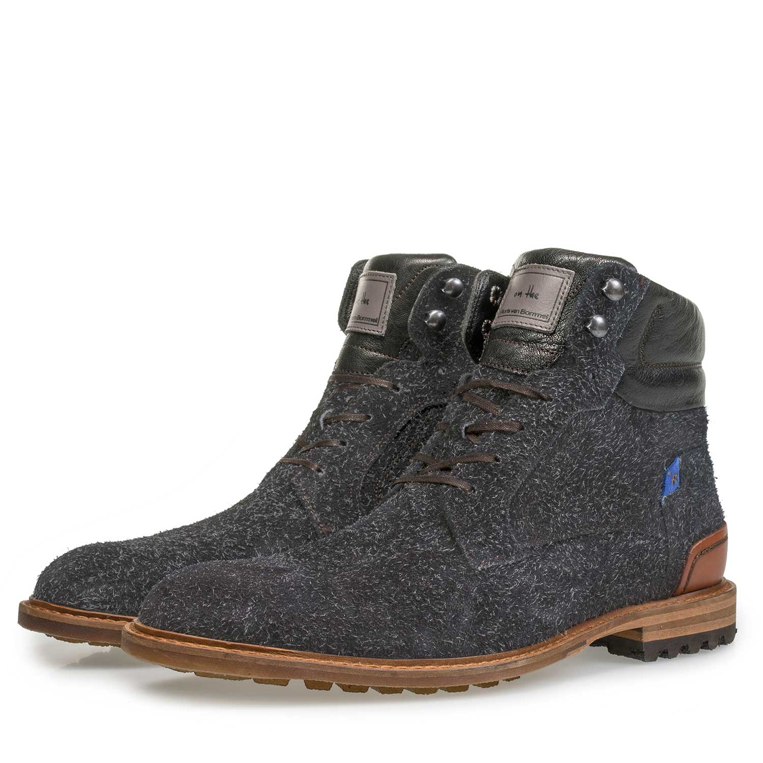 10234/14 - Dunkelgrauer Rauleder-Schnürstiefel 10234/14 - Dunkelgrauer Rauleder-Schnürstiefel