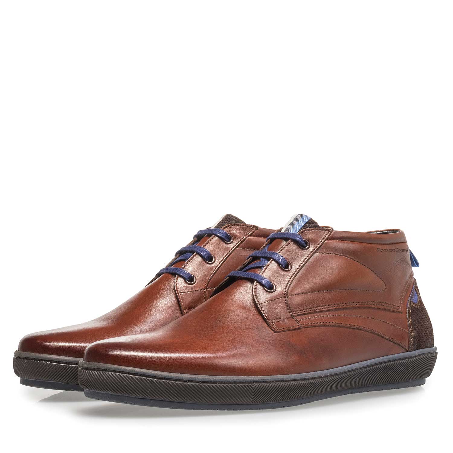 10074/15 - Dunkler cognacfarbener Kalbsleder-Schnürschuh 10074/15 - Dunkler cognacfarbener Kalbsleder-Schnürschuh