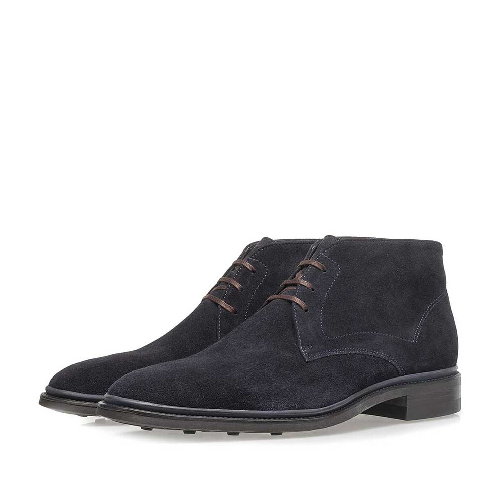10667/05 - Dunkelblauer Wildleder-Schnürstiefel 10667/05 - Dunkelblauer Wildleder-Schnürstiefel