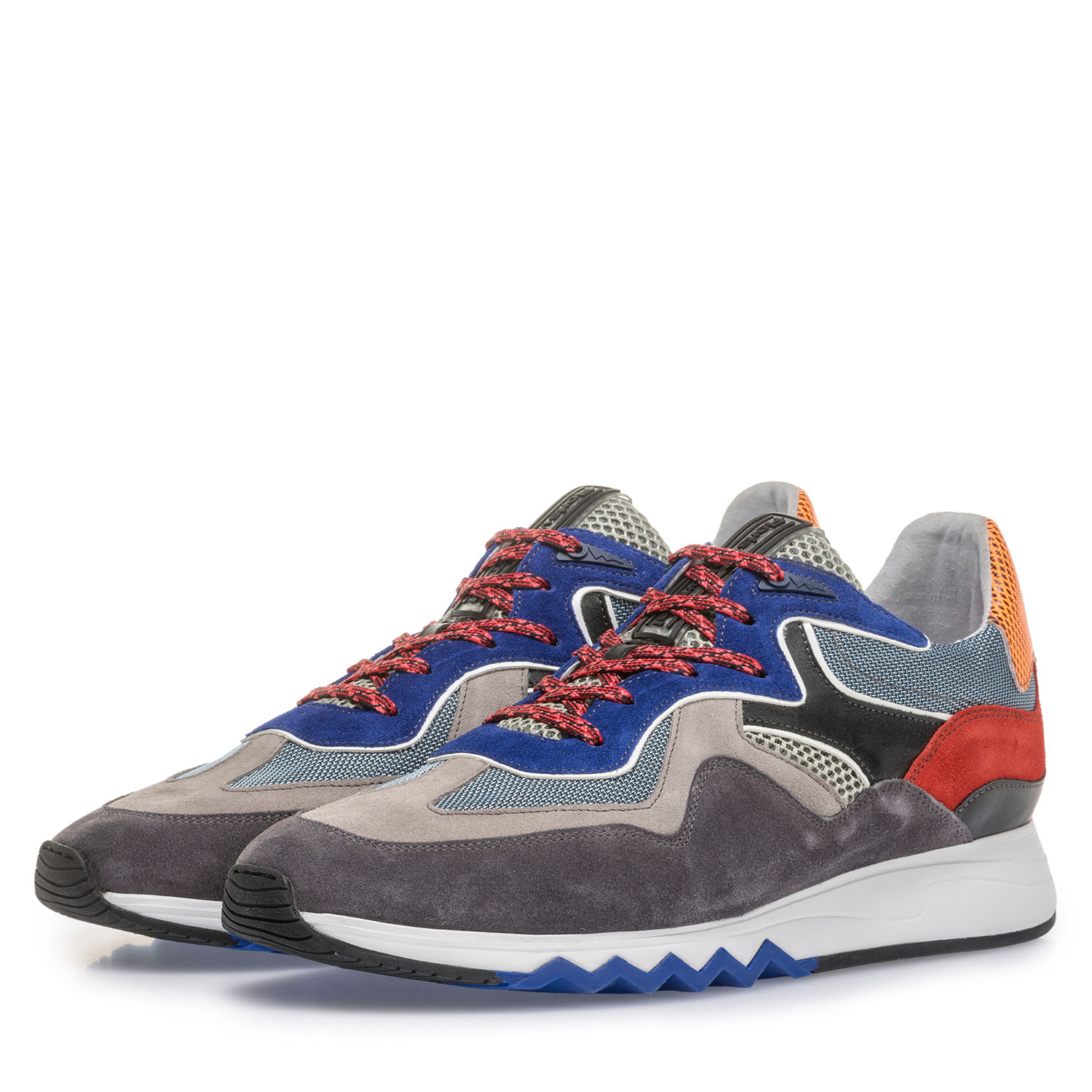 16290/03 - Mehrfarbiger Wildleder-Sneaker mit blauen Details 16290/03 - Mehrfarbiger Wildleder-Sneaker mit blauen Details