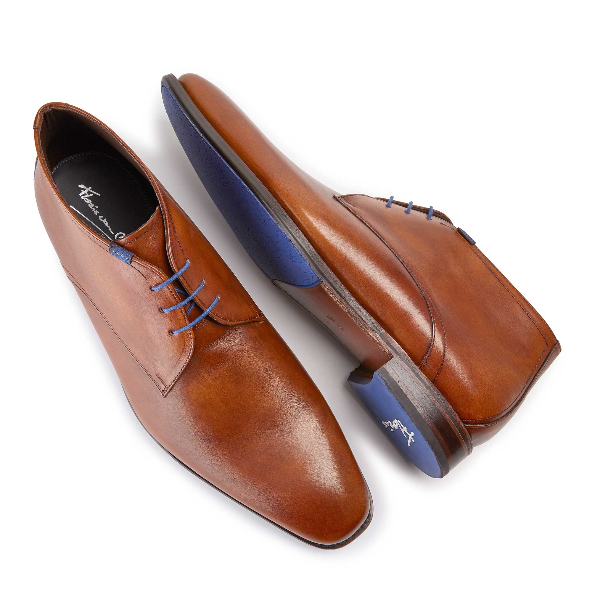 10670/00 - Cognacfarbener Leder Schnürstiefel 10670/00 - Cognacfarbener Leder Schnürstiefel