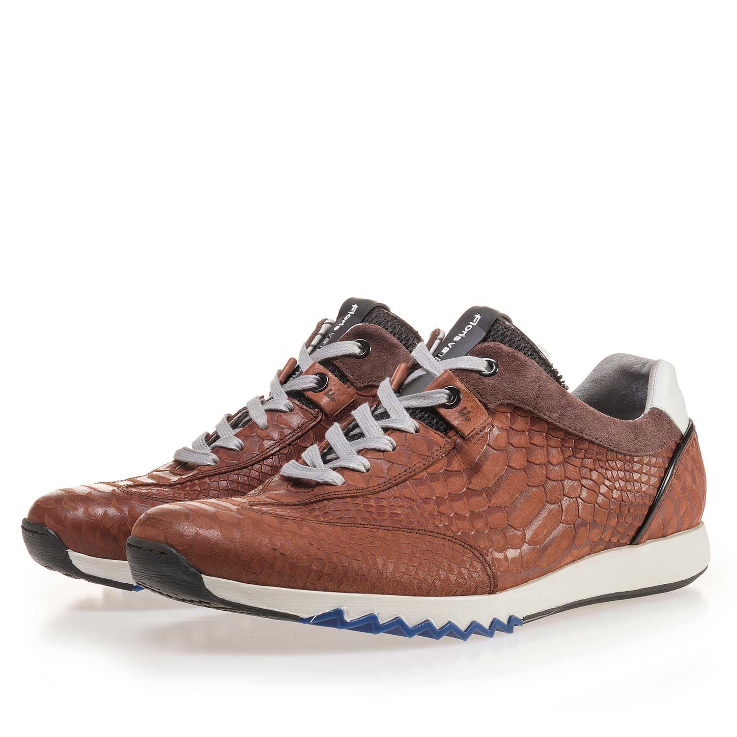 16219/03 - Cognacfarbener Sneaker mit Schlangenprint 16219/03 - Cognacfarbener Sneaker mit Schlangenprint