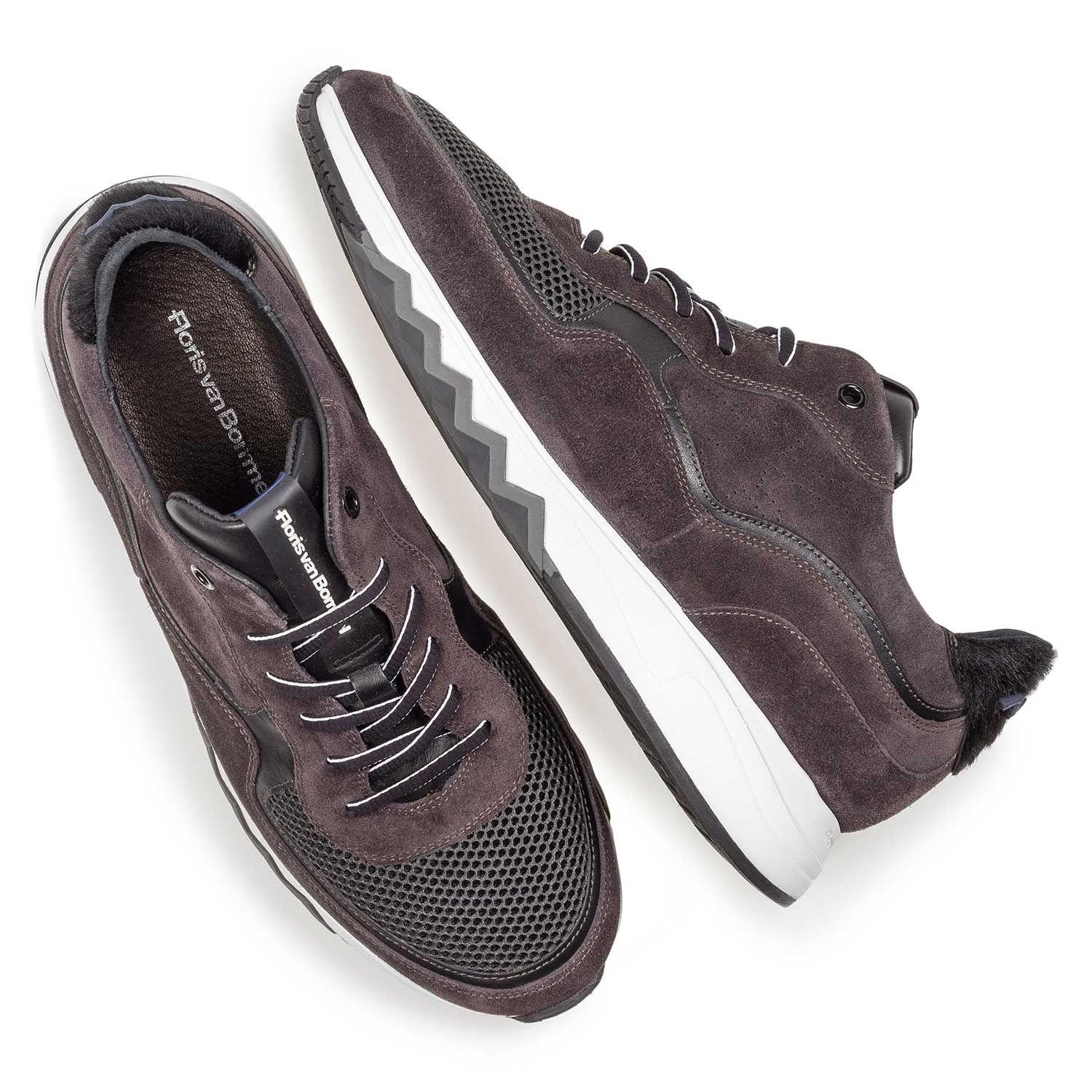16093/16 - Anthrazit-brauner Wildleder-Sneaker 16093/16 - Anthrazit-brauner Wildleder-Sneaker