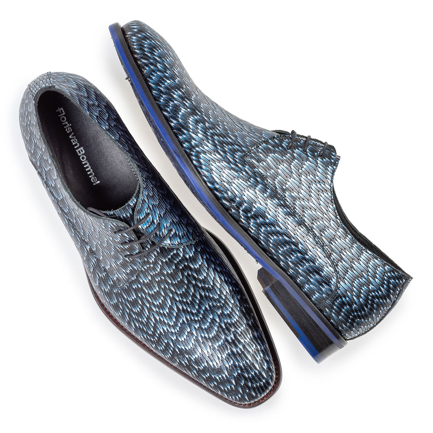 18159/25 - Lace shoe metallic blue 18159/25 - Lace shoe metallic blue