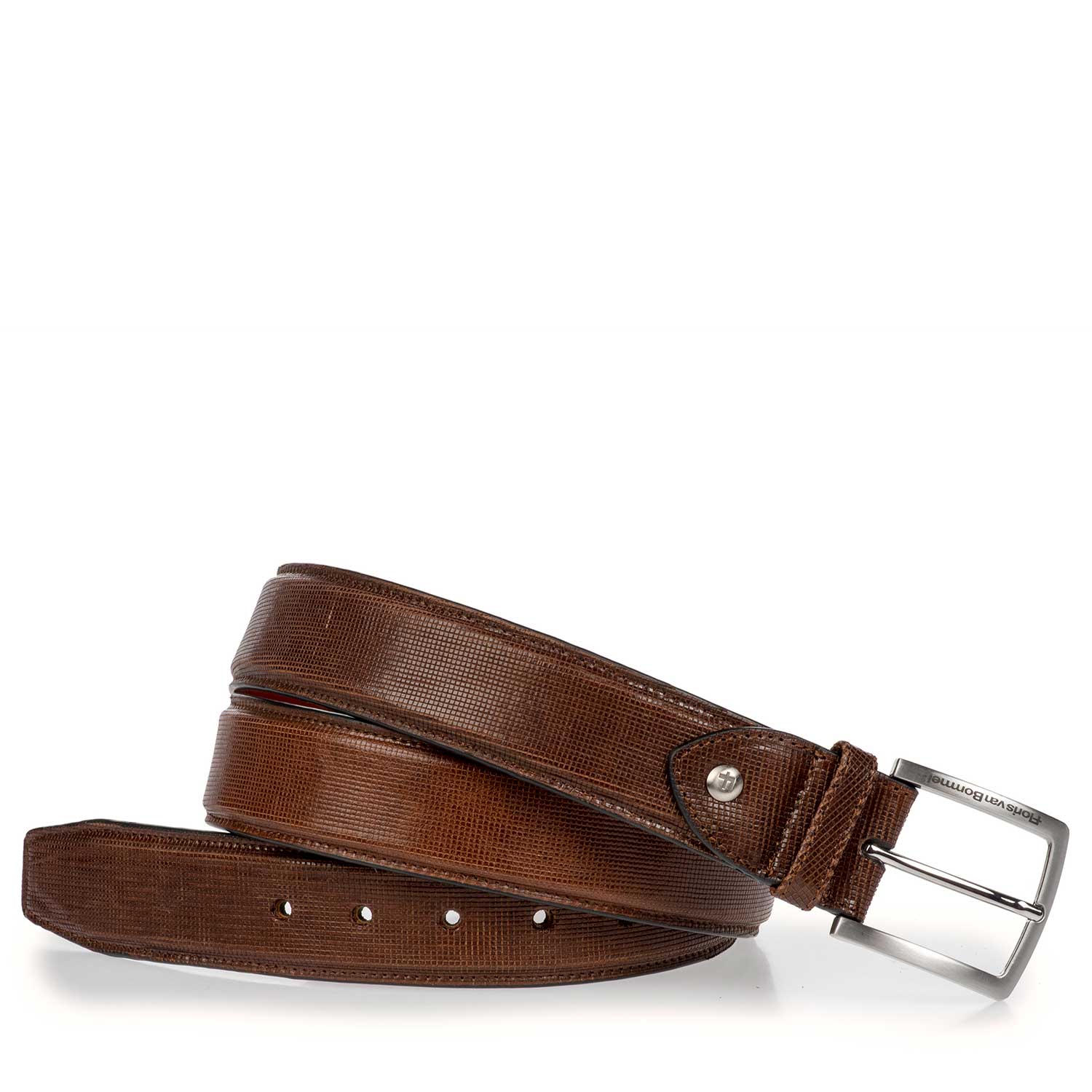 75189/24 - Brown calf’s leather belt with print 75189/24 - Brown calf’s leather belt with print