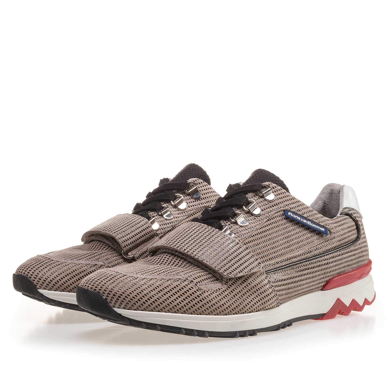 16221/01 - Premium sand-coloured suede leather sneaker with velcro fastening 16221/01 - Premium sand-coloured suede leather sneaker with velcro fastening