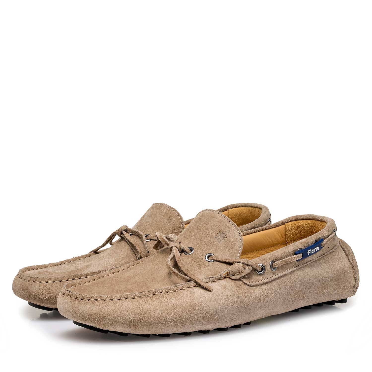 15214/03 - Taupe-coloured calf suede leather moccasin 15214/03 - Taupe-coloured calf suede leather moccasin
