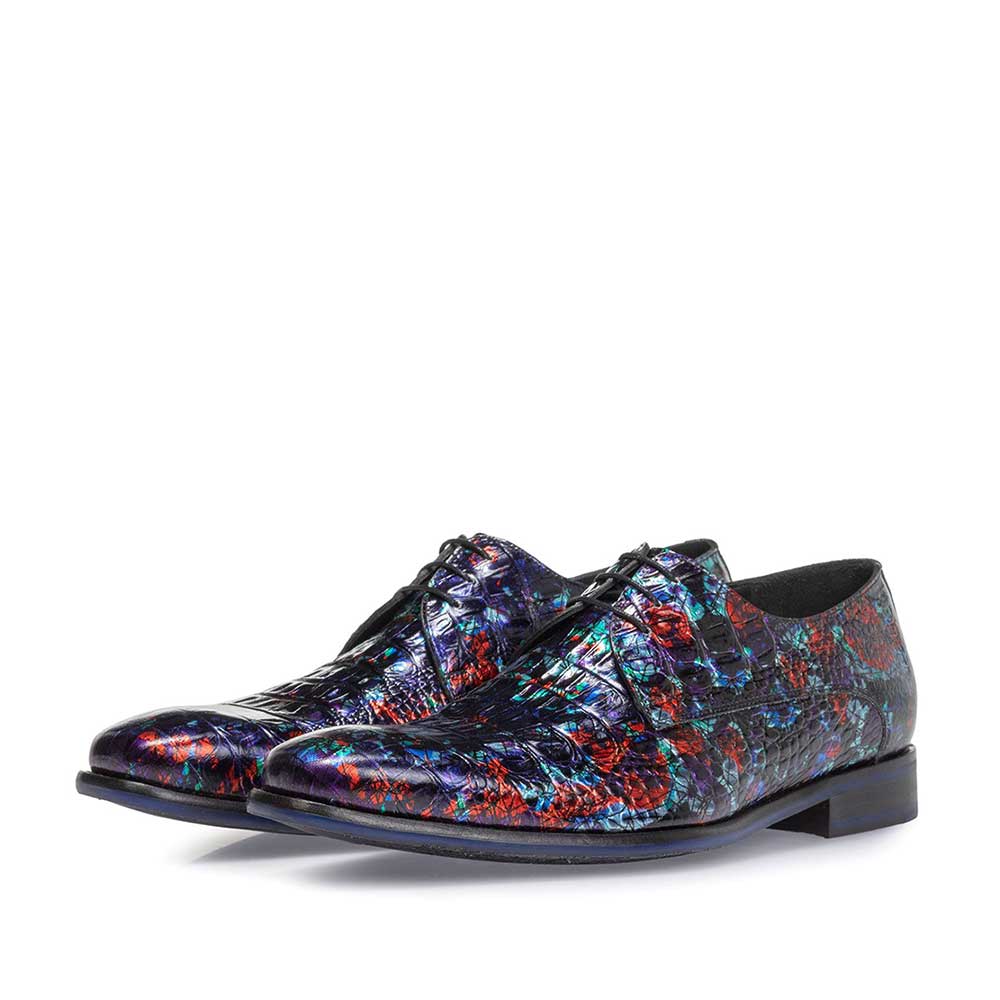 18102/07 - Schnürschuh mit Print blau 18102/07 - Schnürschuh mit Print blau