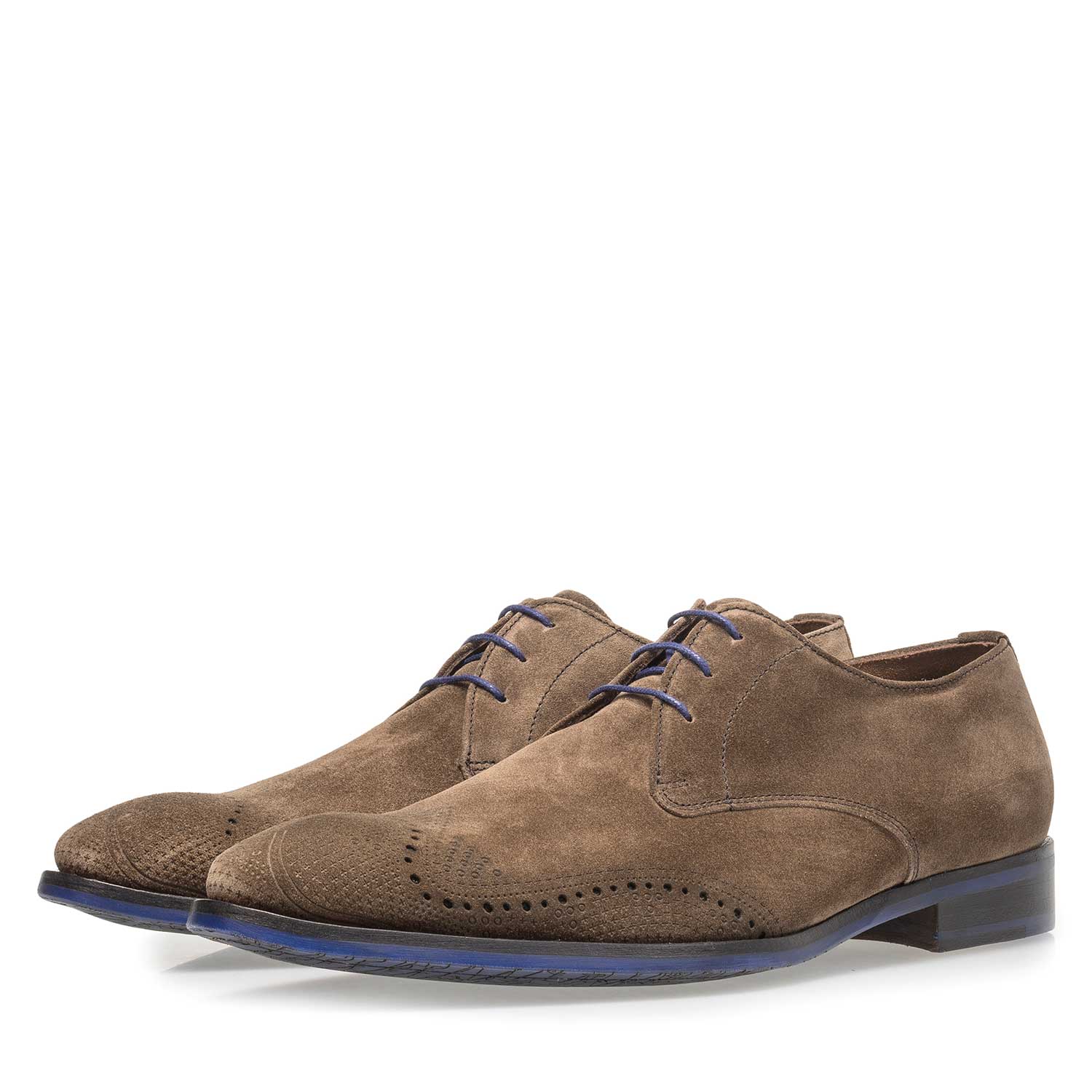 18175/04 - Dark taupe-coloured suede leather lace shoe 18175/04 - Dark taupe-coloured suede leather lace shoe