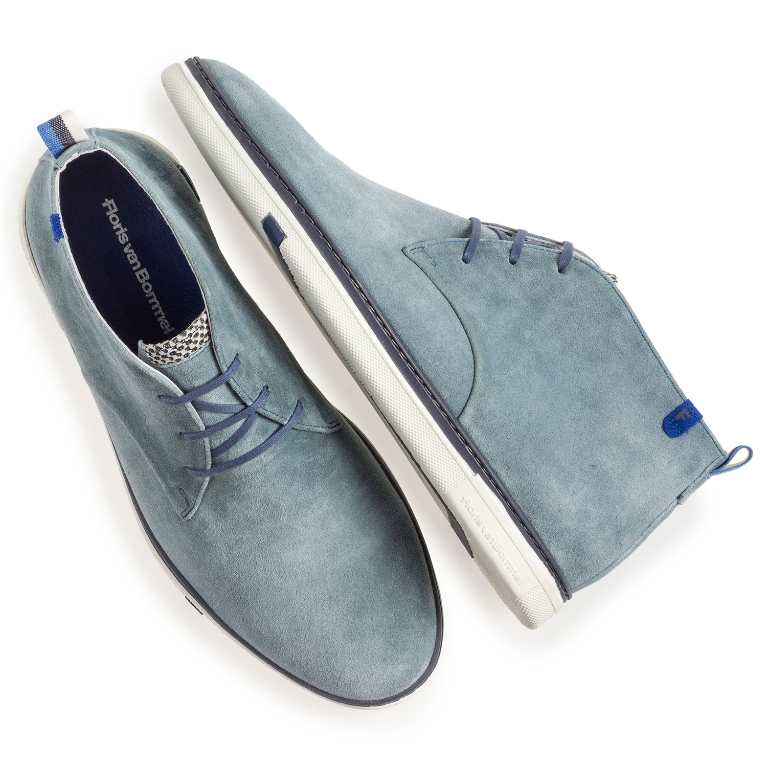 10502/07 - Light blue suede leather lace boot 10502/07 - Light blue suede leather lace boot