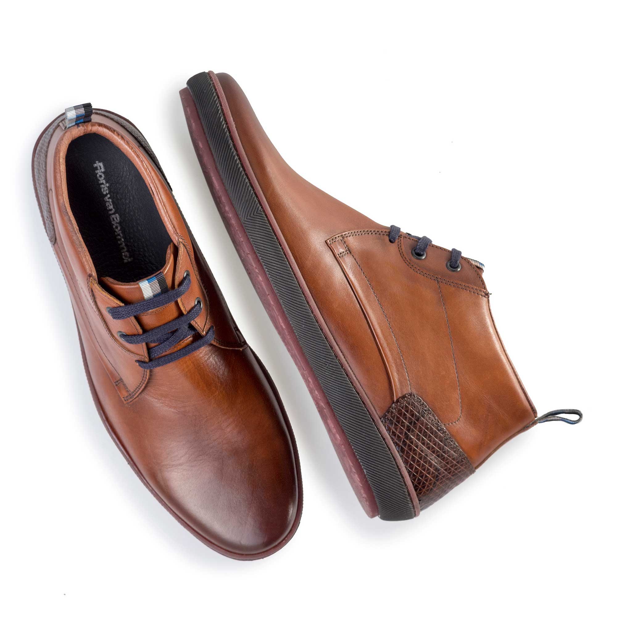 10989/00 - Floris van Bommel cognacfarbener Herren Leder Schnürstiefel 10989/00 - Floris van Bommel cognacfarbener Herren Leder Schnürstiefel